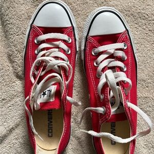Converse Red Low Top Canvas Slip-On Sneakers